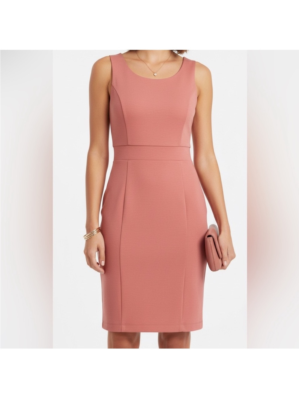 Sleeveless Rose Dust Sheath Dress